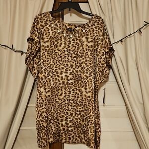 NWT Apt. 9 Brown Animal Print Top
